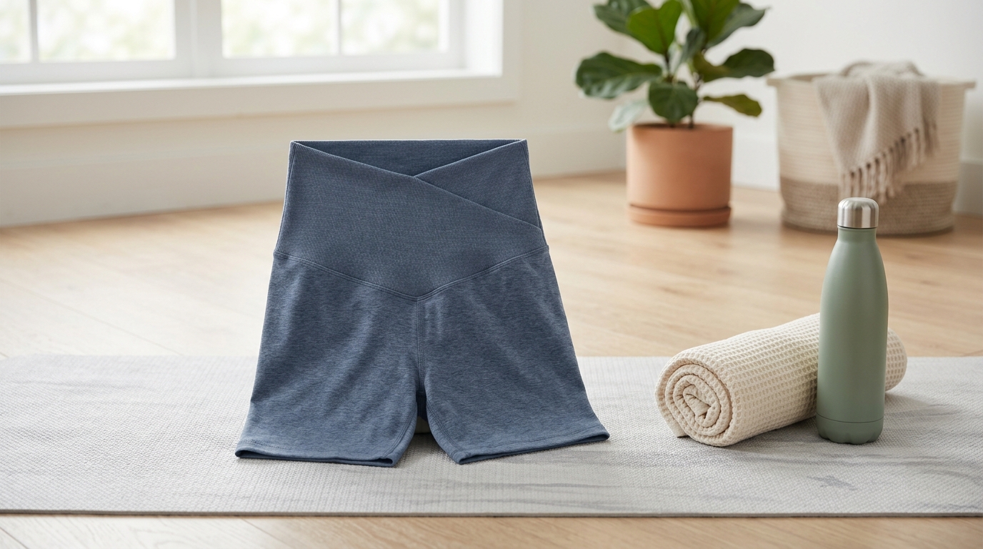 Maternity yoga shorts with built-in belly support for dropshipping