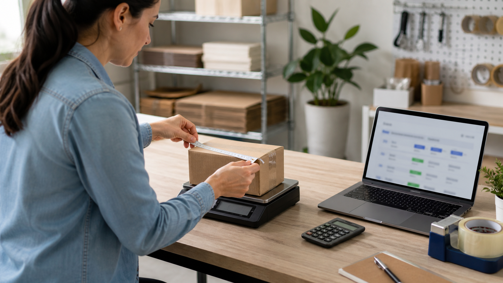 Seller reviewing package size, shipping rate and profit before choosing expedited delivery